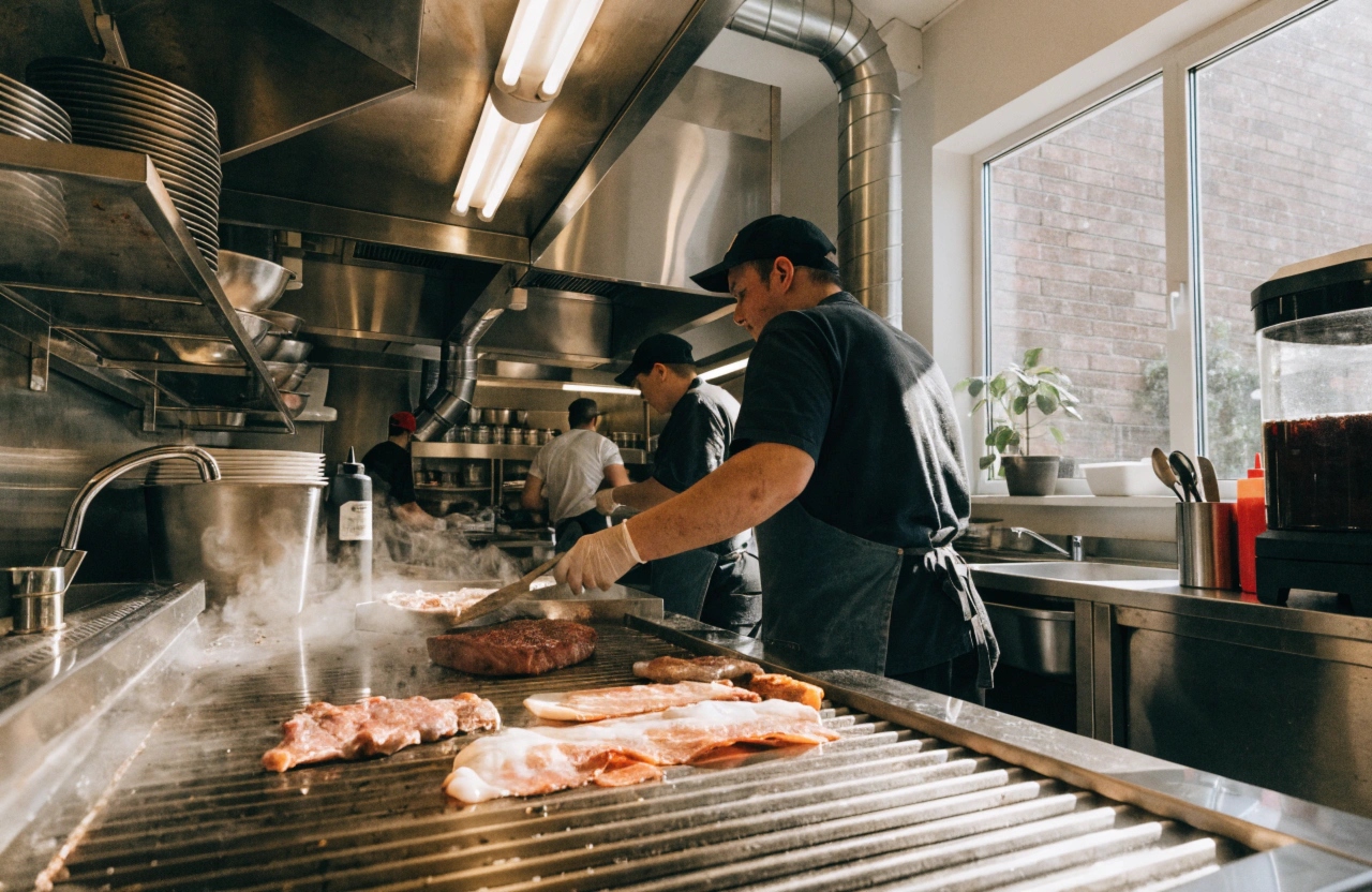 Commercial BBQ and rangehood cleaning service Newcastle hospitality kitchen