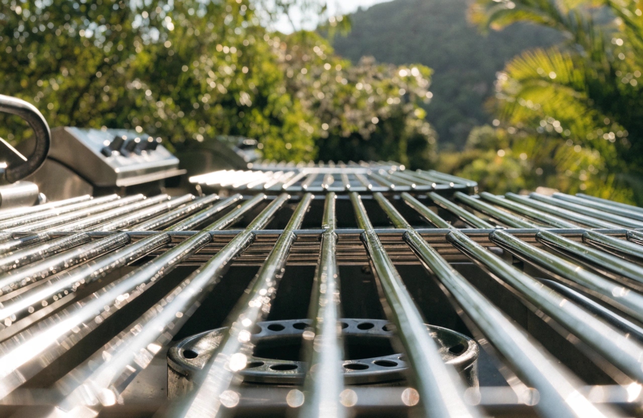 Clean stainless steel BBQ grill grates after professional descaling and restoration service in Newcastle NSW