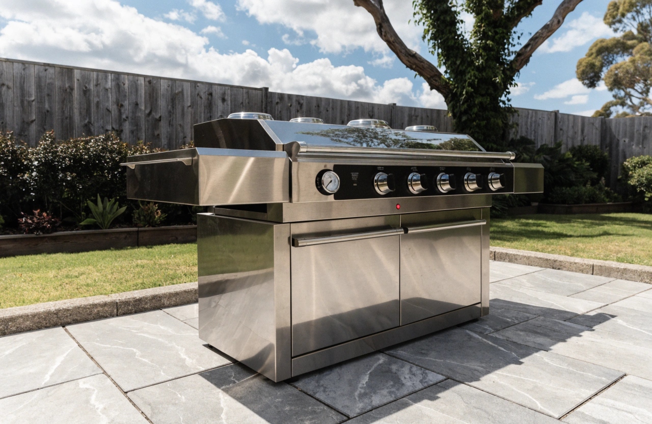 Professionally degreased gas BBQ with clean cooking plates and burners restored to full condition in Newcastle NSW
