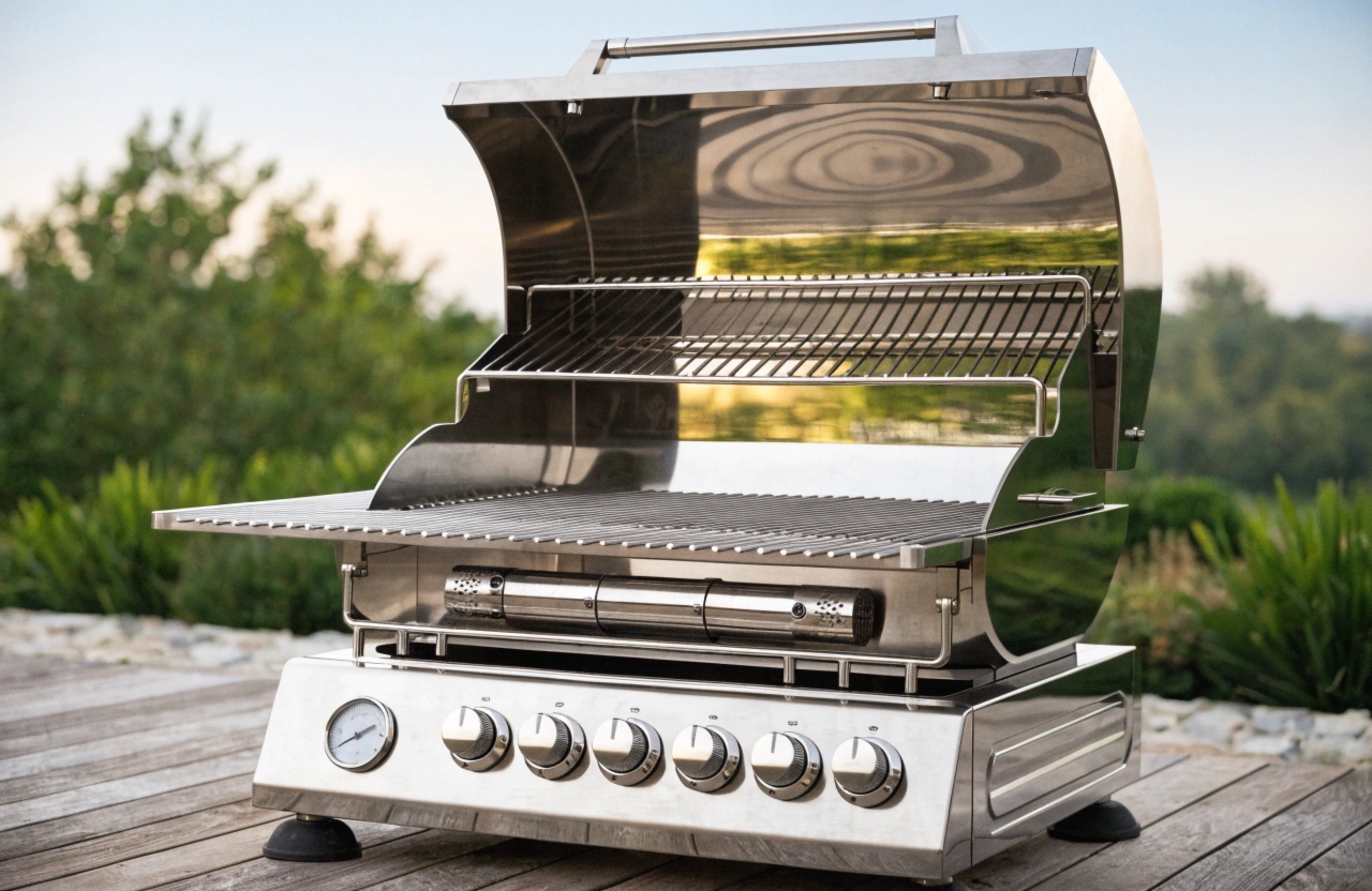 Clean gas BBQ hood interior after professional deep cleaning service in Newcastle