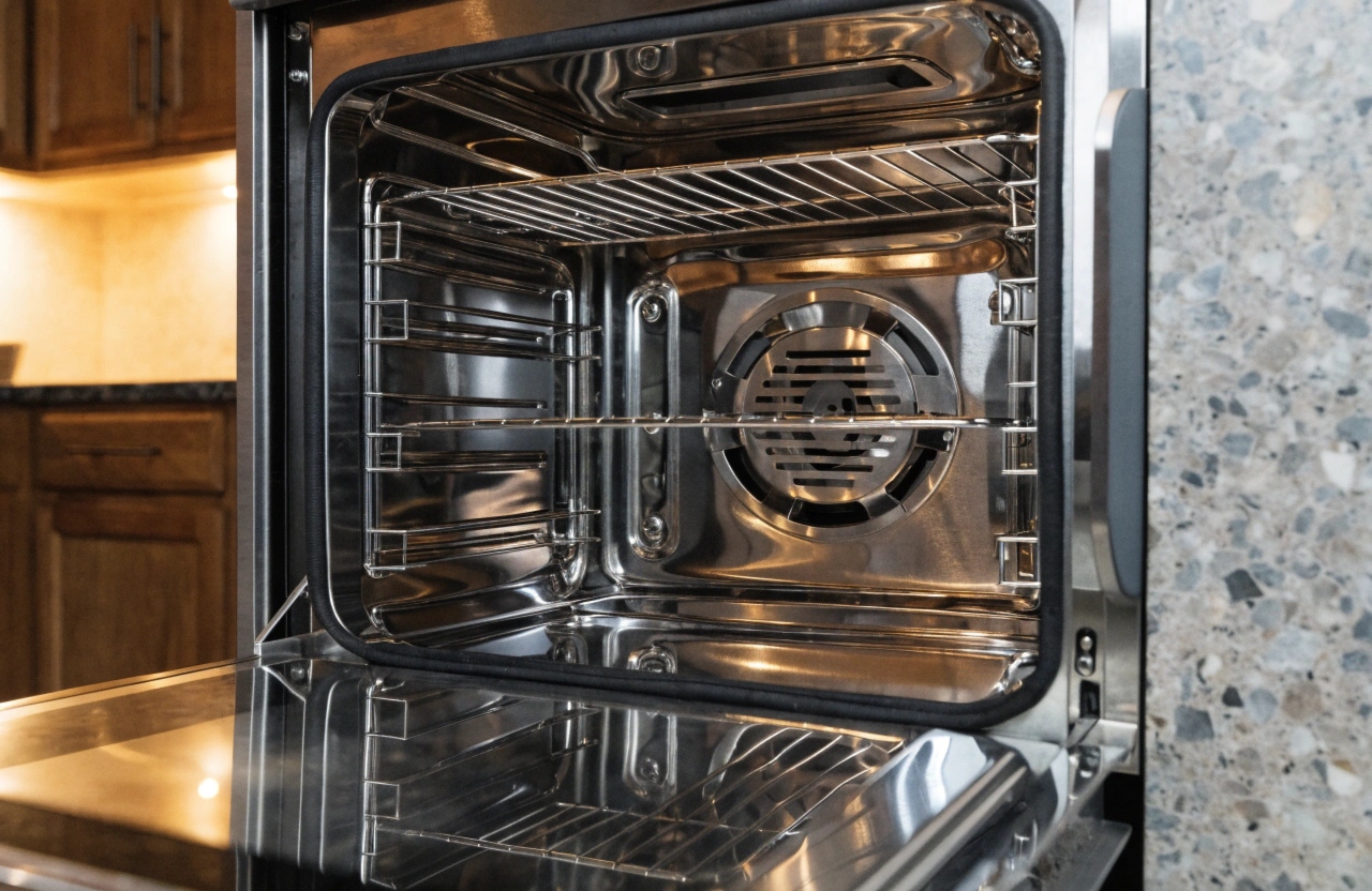 Clean professional oven interior after professional oven cleaning service in Newcastle