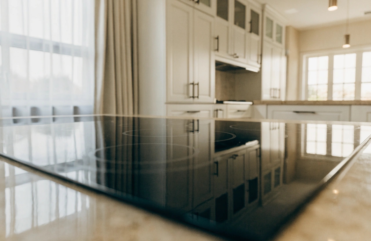 Spotless induction cooktop in a modern Australian residential kitchen