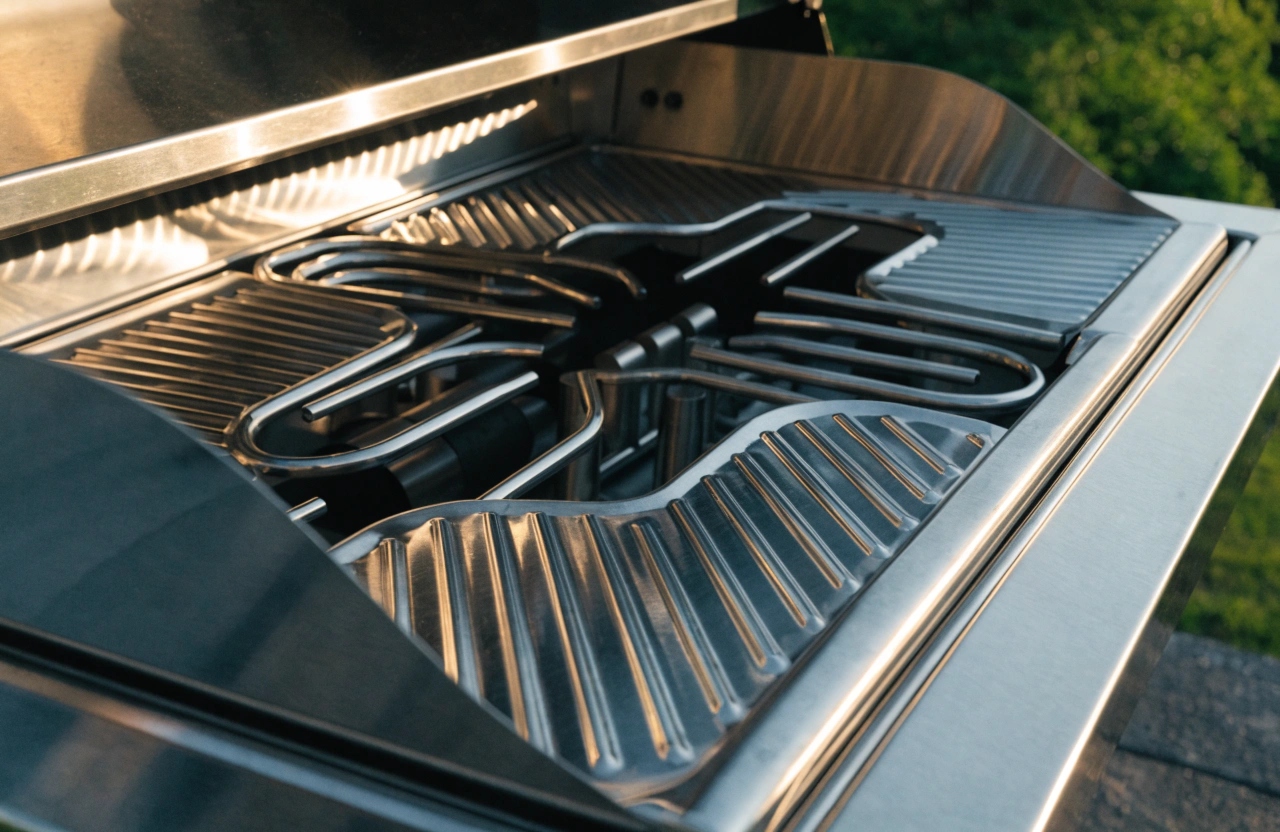 Clean gas BBQ cooking plates and grates after professional BBQ cleaning service