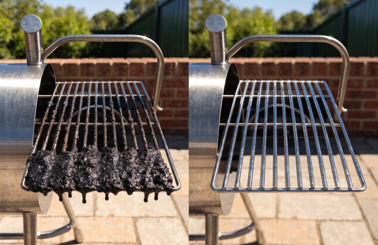 BBQ cleaning Newcastle before and after results on grill grates